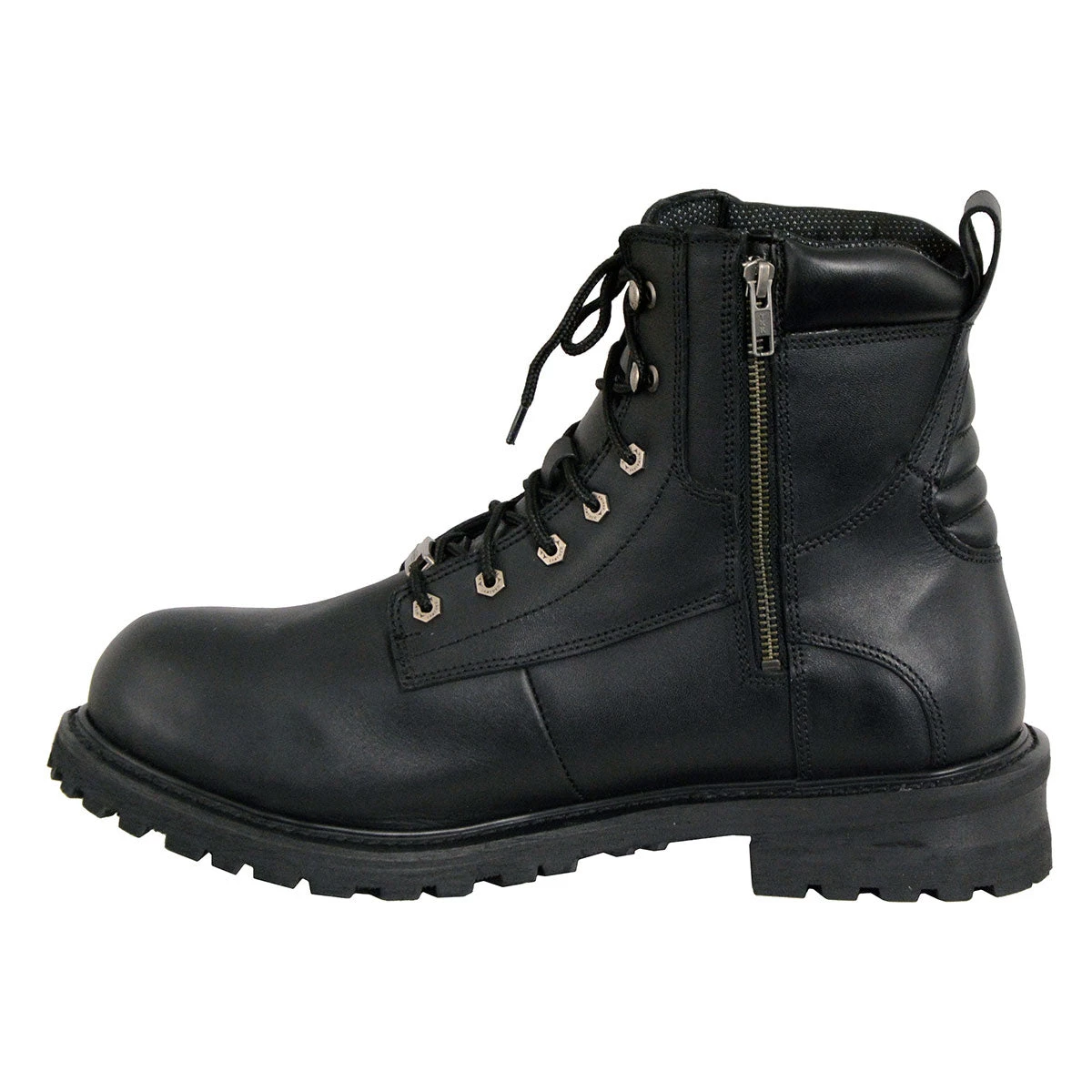 Riding Gear Milwaukee Leather MBM9097WPST Men's Black 'Wide-Width' 6-inch Logger Steel Toe Water Proof Leather Boots