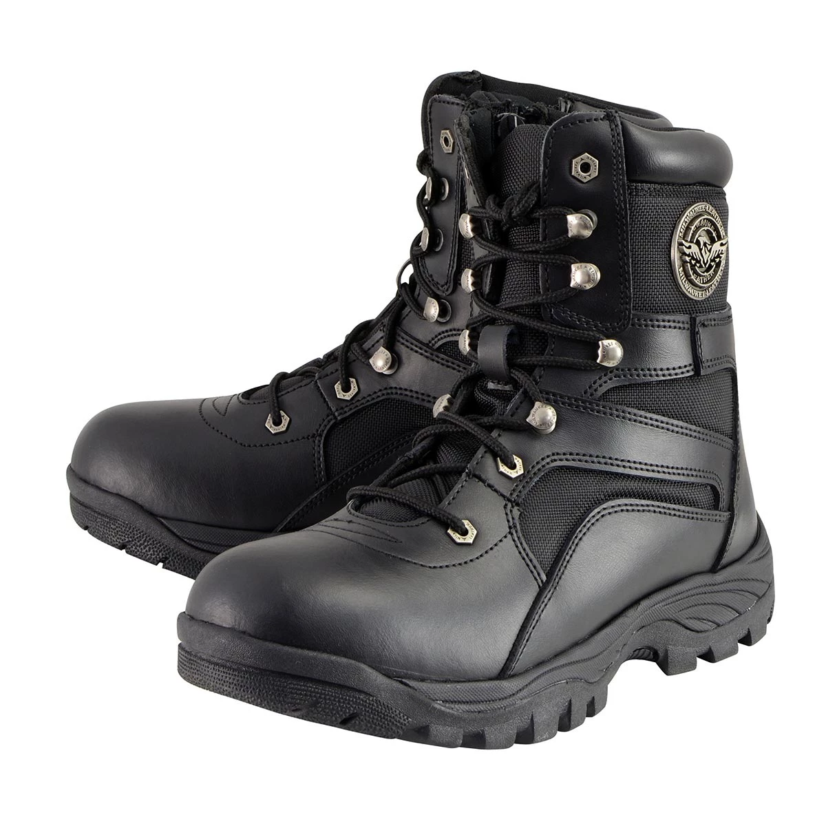 Riding Gear Milwaukee Leather MBM9105 Men's 9-Inch Black Tactical Lace To Toe Leather Boots