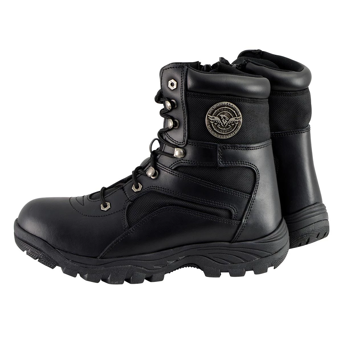 Riding Gear Milwaukee Leather MBM9105 Men's 9-Inch Black Tactical Lace To Toe Leather Boots