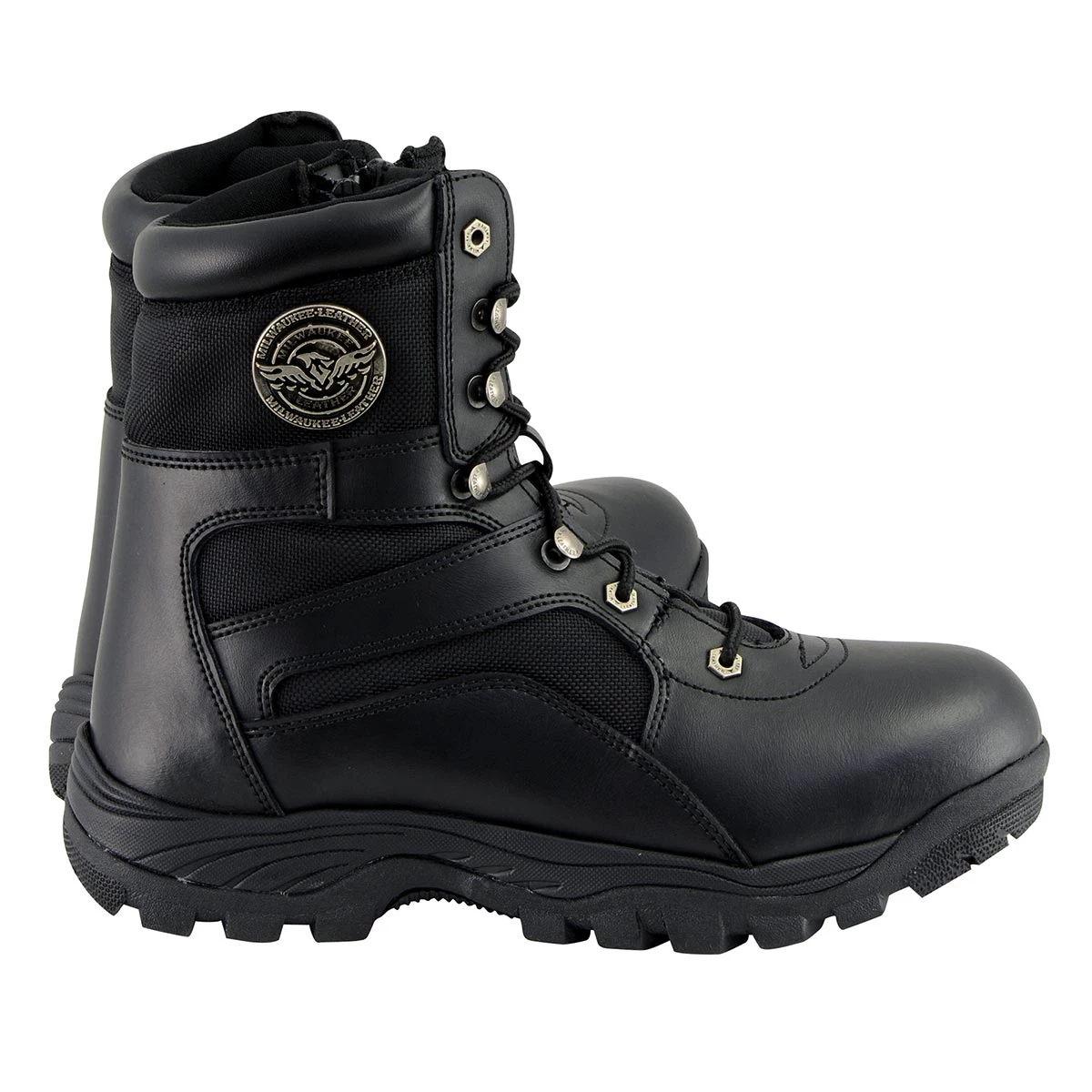 Riding Gear Milwaukee Leather MBM9105 Men's 9-Inch Black Tactical Lace To Toe Leather Boots