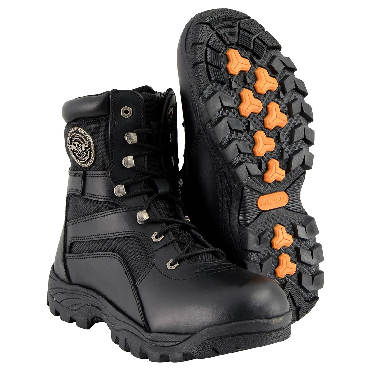 Riding Gear Milwaukee Leather MBM9105 Men's 9-Inch Black Tactical Lace To Toe Leather Boots