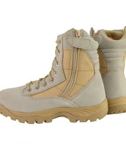 Milwaukee Leather MBM9111 Men's Lace-Up Desert Sand 9-Inch Leather Tactical Boots With Side Zippers