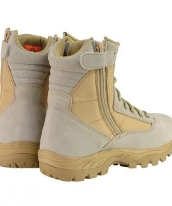Milwaukee Leather MBM9111 Men's Lace-Up Desert Sand 9-Inch Leather Tactical Boots With Side Zippers