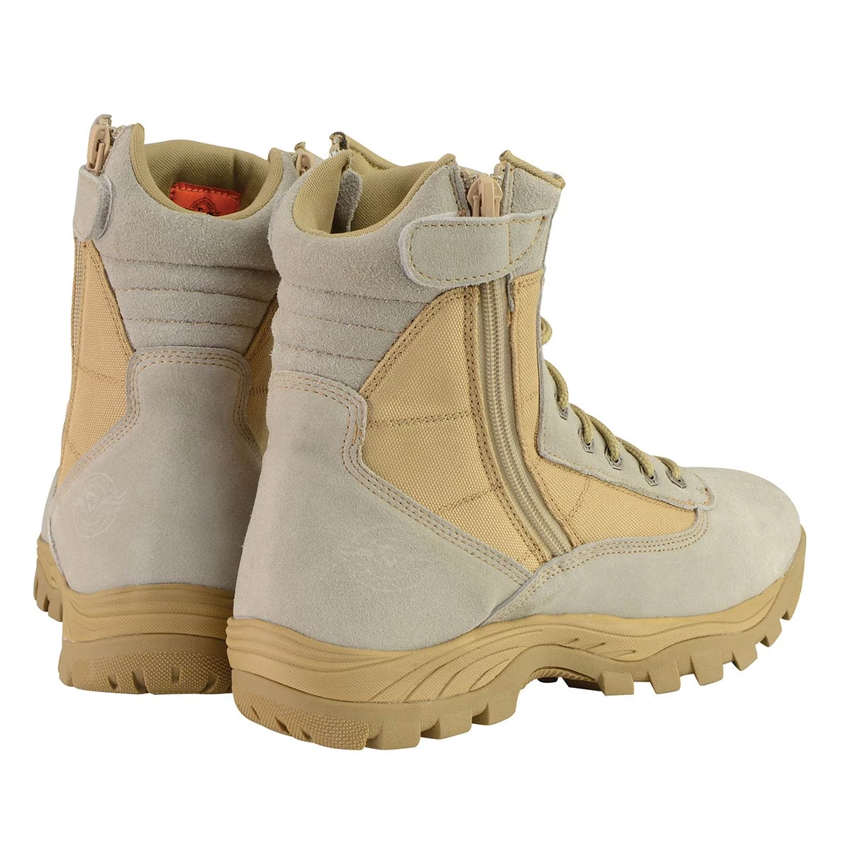 Milwaukee Leather MBM9111 Men's Lace-Up Desert Sand 9-Inch Leather Tactical Boots With Side Zippers