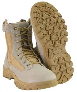 Milwaukee Leather MBM9111 Men's Lace-Up Desert Sand 9-Inch Leather Tactical Boots With Side Zippers