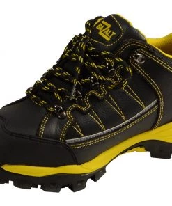 Bazalt MBM9120 Men's Black And Yellow Water And Frost Proof Leather Outdoor Lace-Up Shoes Riding Gear