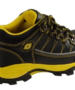 Bazalt MBM9120 Men's Black And Yellow Water And Frost Proof Leather Outdoor Lace-Up Shoes Riding Gear
