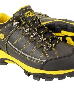 Bazalt MBM9120 Men's Black And Yellow Water And Frost Proof Leather Outdoor Lace-Up Shoes Riding Gear