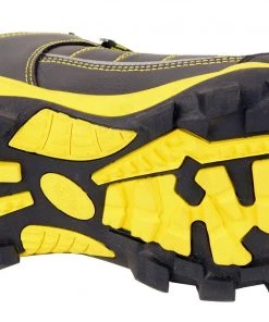 Bazalt MBM9120 Men's Black And Yellow Water And Frost Proof Leather Outdoor Lace-Up Shoes Riding Gear