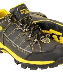 Bazalt MBM9121ST Men's Black And Yellow Water And Frost Proof Leather Outdoor Shoes With Composite-Toe