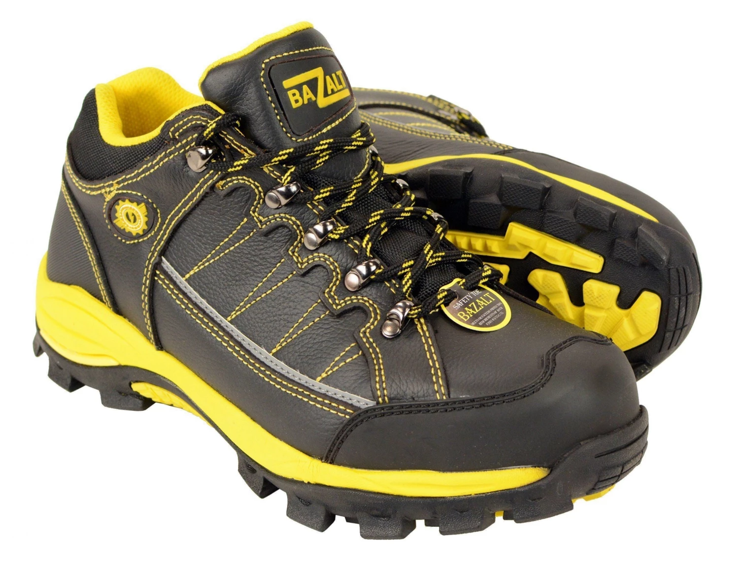 Bazalt MBM9121ST Men's Black And Yellow Water And Frost Proof Leather Outdoor Shoes With Composite-Toe