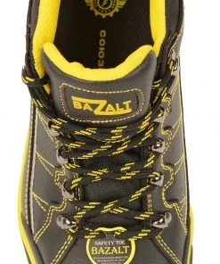 Bazalt MBM9121ST Men's Black And Yellow Water And Frost Proof Leather Outdoor Shoes With Composite-Toe
