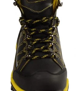 Bazalt MBM9122 Men's Black With Yellow Water And Frost Proof Leather Outdoor Lace-Up Boots Riding Gear