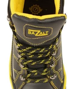 Bazalt MBM9122 Men's Black With Yellow Water And Frost Proof Leather Outdoor Lace-Up Boots Riding Gear