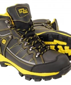 Bazalt MBM9122 Men's Black With Yellow Water And Frost Proof Leather Outdoor Lace-Up Boots Riding Gear