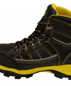 Riding Gear Bazalt MBM9123ST Men's Black With Yellow Water And Frost Proof Leather Boots With Composite-Toe