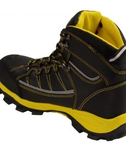 Riding Gear Bazalt MBM9123ST Men's Black With Yellow Water And Frost Proof Leather Boots With Composite-Toe