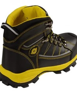 Riding Gear Bazalt MBM9123ST Men's Black With Yellow Water And Frost Proof Leather Boots With Composite-Toe