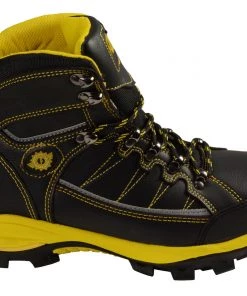 Riding Gear Bazalt MBM9123ST Men's Black With Yellow Water And Frost Proof Leather Boots With Composite-Toe