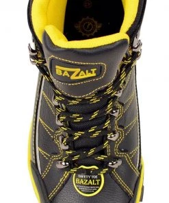 Riding Gear Bazalt MBM9123ST Men's Black With Yellow Water And Frost Proof Leather Boots With Composite-Toe
