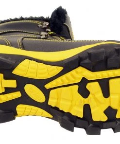 Bazalt MPM9124 Men's Faux Fur Lined Black With Yellow Water And Frost Proof Leather Outdoor Boots