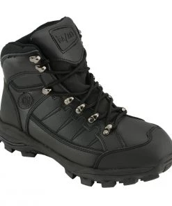 Bazalt MBM91929ST Men's Black Water And Frost Proof Leather Boots With Composite-Toe Riding Gear