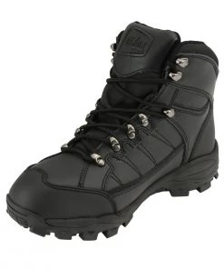Bazalt MBM91929ST Men's Black Water And Frost Proof Leather Boots With Composite-Toe Riding Gear