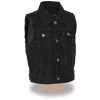 Kid's Gear Milwaukee Leather MDK3910 Black Unisex-Child Kids Denim Snap Front Vest With Shirt Style Collar