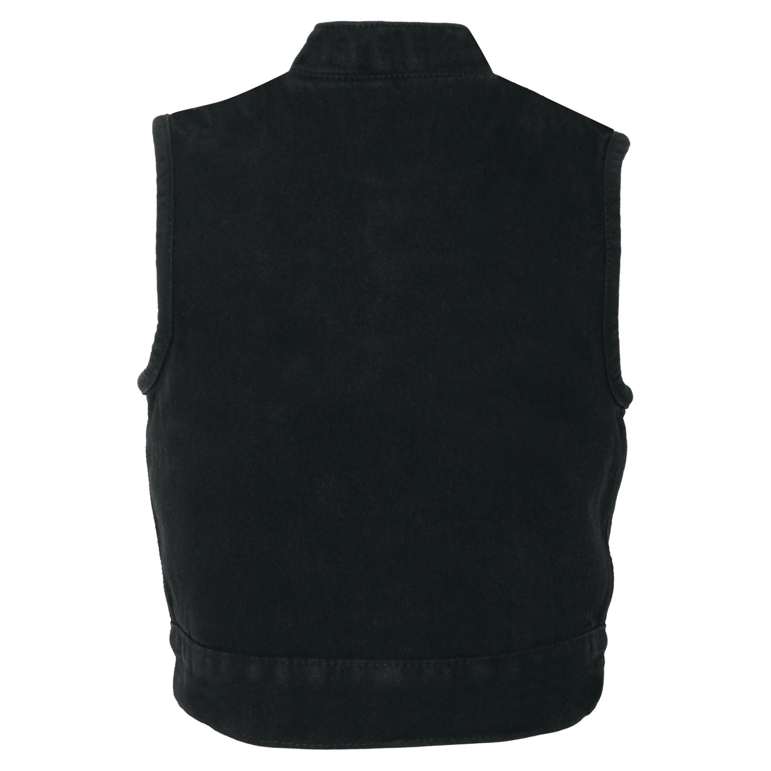 Milwaukee Leather MDK3920 Kids Black Denim Club Style Snap Front Vest Kid's Gear