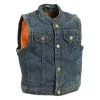 Milwaukee Leather MDK3920 Kids Blue Denim Club Style Snap Front Vest Kid's Gear