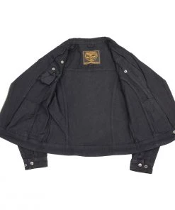 Motorcycle Jackets Milwaukee Leather MDL2000 Ladies Black Denim Jacket With Studded Spikes