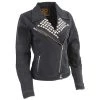 Motorcycle Jackets Milwaukee Leather MDL2000 Ladies Black Denim Jacket With Studded Spikes