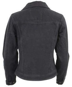 Motorcycle Jackets Milwaukee Leather MDL2000 Ladies Black Denim Jacket With Studded Spikes