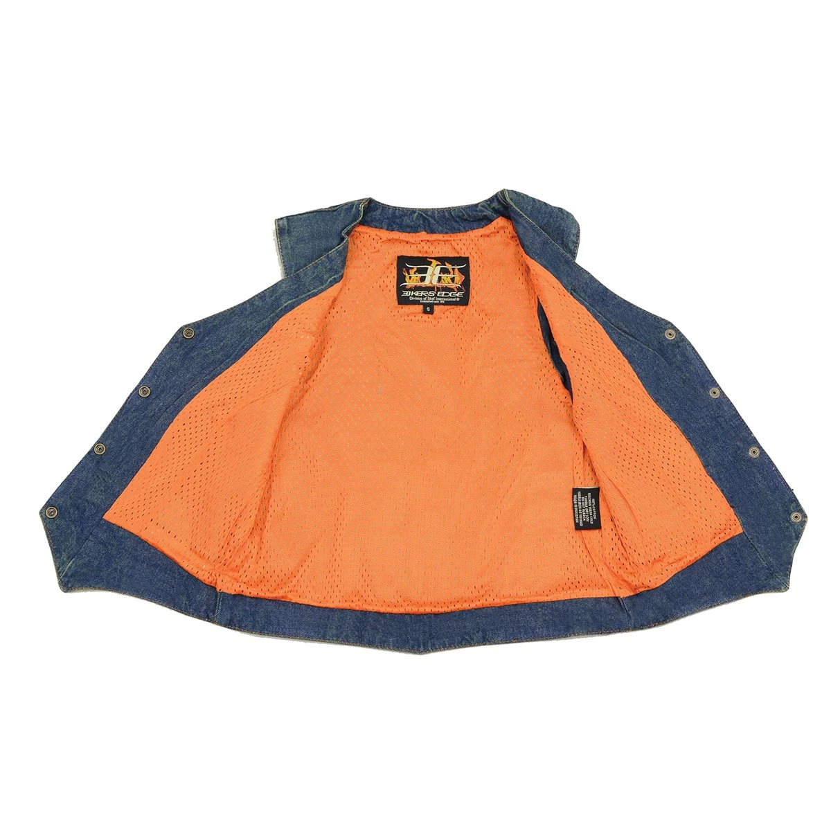 Motorcycle Vests Milwaukee Leather MDL4000 Women's Blue Plain Side 4 Snap Front Denim Vest