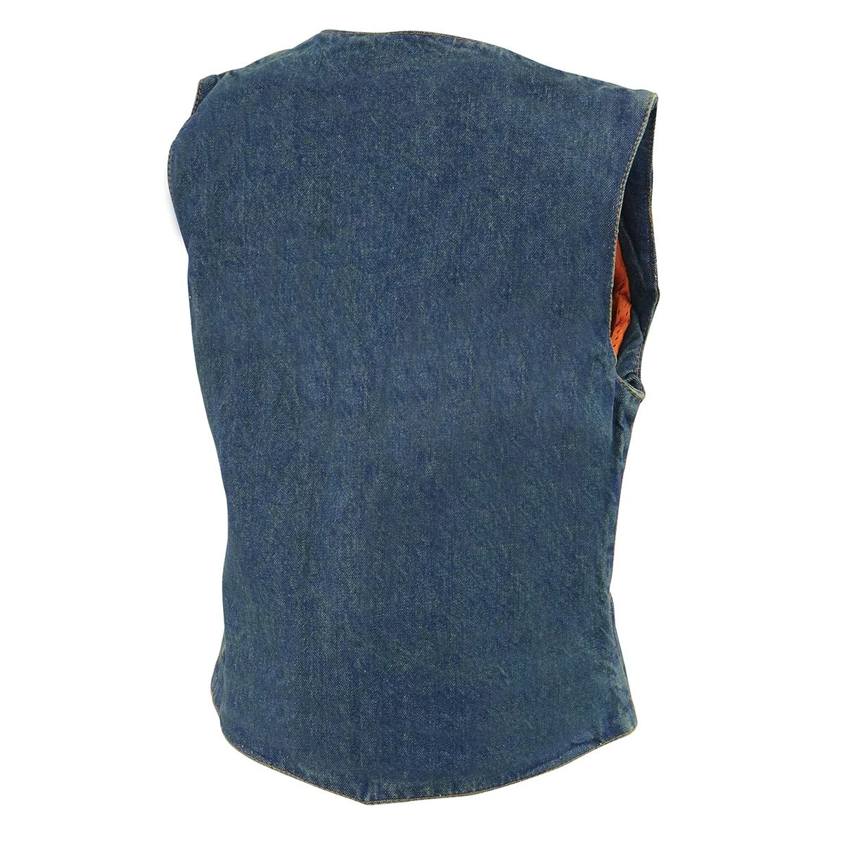 Motorcycle Vests Milwaukee Leather MDL4000 Women's Blue Plain Side 4 Snap Front Denim Vest