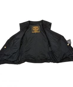 Milwaukee Leather MDL4010 Women's Black Zipper Front Denim Vest With Side Stretch