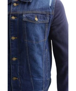 Milwaukee Leather MDM1000 Men's Blue Denim Jacket With Removable Hoodie Motorcycle Jackets