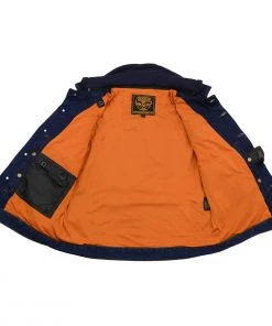 Milwaukee Leather MDM1000 Men's Blue Denim Jacket With Removable Hoodie Motorcycle Jackets