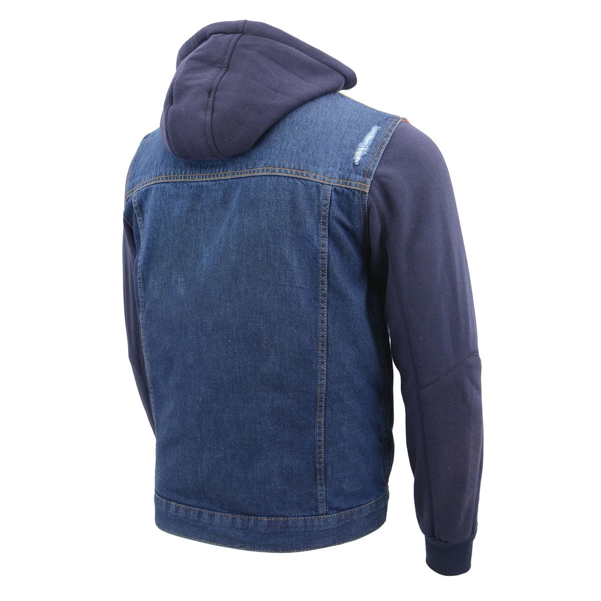 Milwaukee Leather MDM1000 Men's Blue Denim Jacket With Removable Hoodie Motorcycle Jackets