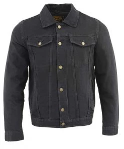 Milwaukee Leather MDM1015 Men's Black Classic Denim Jean Jacket Motorcycle Jackets