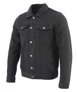 Milwaukee Leather MDM1015 Men's Black Classic Denim Jean Jacket Motorcycle Jackets