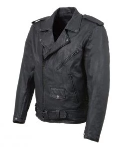 Milwaukee Leather MDM1020 Men's Black Classic'Waxed' MC Denim Jacket With Armor