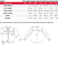 Milwaukee Leather MDM1020 Men's Black Classic'Waxed' MC Denim Jacket With Armor