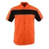 Riding Gear Biker Clothing Co. MDM11670.144 Men’s Black And Orange Short Sleeve Mechanic Shirt With Reflective Material