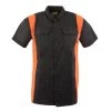 Riding Gear Biker Clothing Co. MDM11675.94 Men’s Two-Tone Black And Orange Short Sleeve Motorcycle Mechanic Shirt
