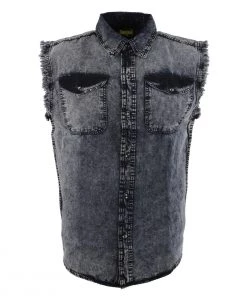 Biker Clothing Co. MDM11678.119 Men’s Grey And Black Sleeveless Shirt