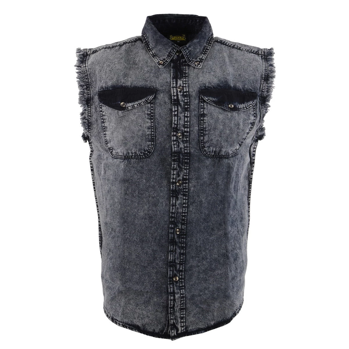 Biker Clothing Co. MDM11678.119 Men’s Grey And Black Sleeveless Shirt