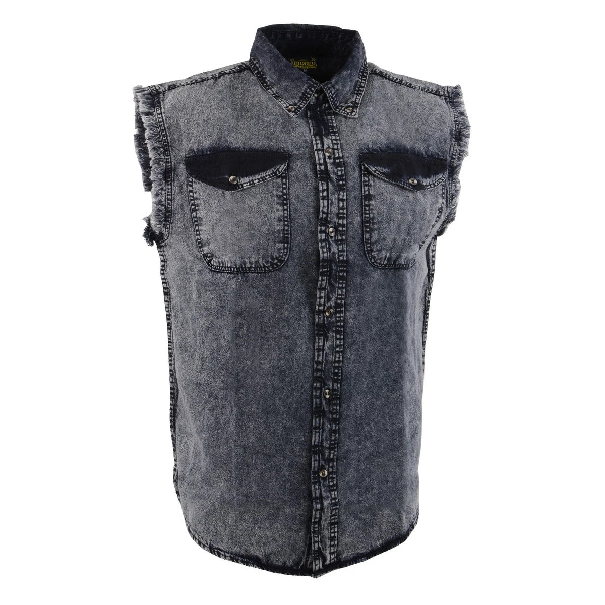 Biker Clothing Co. MDM11678.119 Men’s Grey And Black Sleeveless Shirt