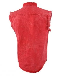 Riding Gear Biker Clothing Co. MDM11681.151 Men’s Red And Beige Sleeveless Shirt
