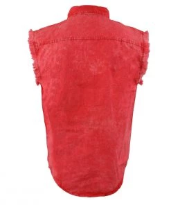 Riding Gear Biker Clothing Co. MDM11681.151 Men’s Red And Beige Sleeveless Shirt